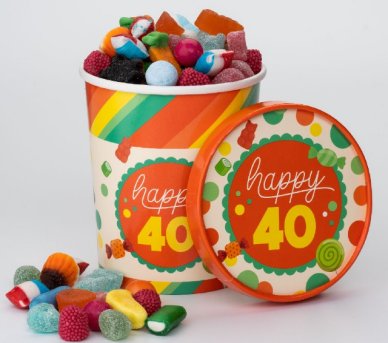 Süßigkeiten Eimer zum 40.Geburtstag