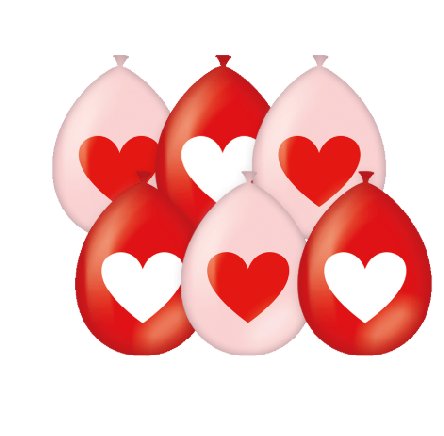 Luftballons mit Herzen, 6 Stück