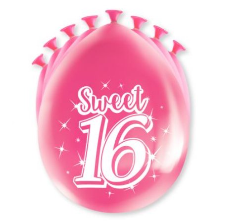 Luftballons mit Zahl 16 in pink