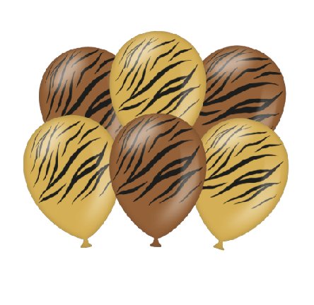 Partyballons - Tiger (Safari), 6 Stück Partyballons - Tiger (Safari), 6 Stück