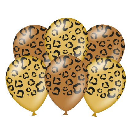 Partyballons - Leopard (Safari), 6 Stück