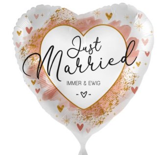 Just Married Herzballon - Immer & Ewig, 43 cm