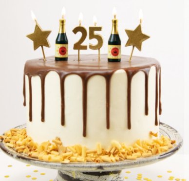Party Kerzen zum 25.Geburtstag