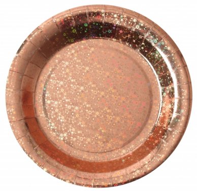 Pappteller Glitzernd Rosegold