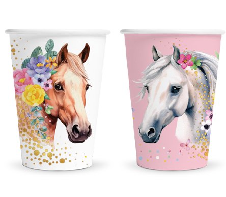 Trinkbecher Pferd Romantik, 8 Stück Trinkbecher Pferd Romantik, 8 Stück