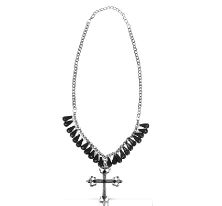 Halskette Gothic, schwarzes Kreuz