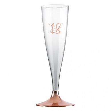 Sektglas zum 18. Geburtstag, rosegold