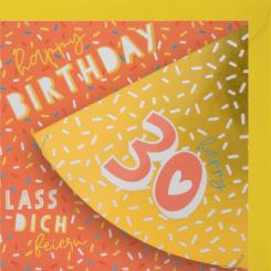 Glückwunschkarte zum 30.Geburtstag HURRA