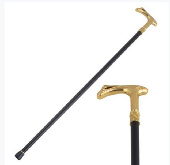 Spazierstock mit goldenem Knauf Spazierstock mit goldenem Knauf