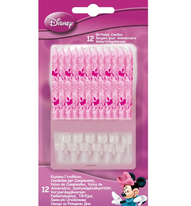 Minnie Mouse Kuchenkerzen, 12 Stück