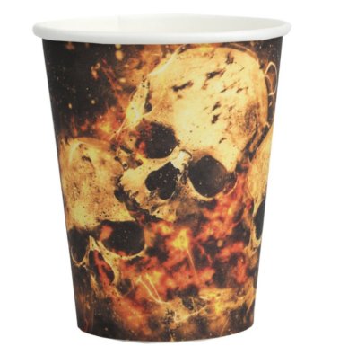 Totenkopf Halloween Becher, 10 Stück