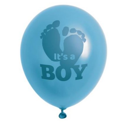 Luftballons Baby Füße blau, 12 Stück