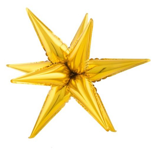 Folienballon 3 D Stern- Star gold