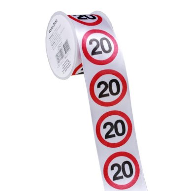 Geschenkband Verkehrsschild 20