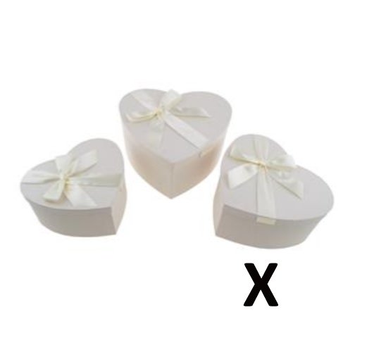 Herzschachtel - Herzdose mit Schleife, weiß