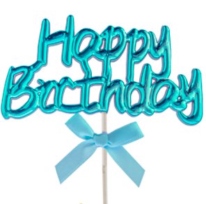 Topper für Kuchen - Happy Birthday, blau
