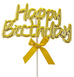 Topper für Kuchen - Happy Birthday, gold