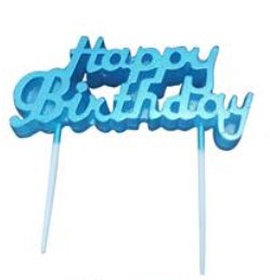 Happy Birthday Kerze, hellblau