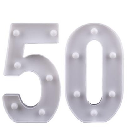 LED Lampe mit Zahl 50