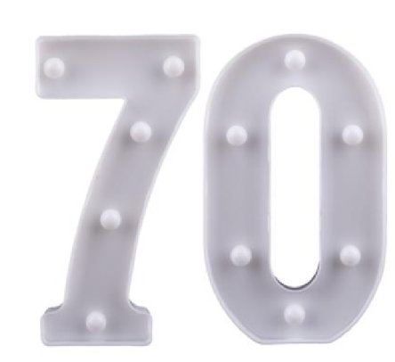 LED Lampe mit Zahl 70