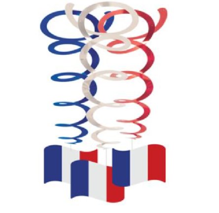 Frankreich Spiral Girlanden, 3 Stück