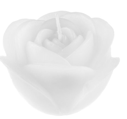 Hochzeit Kerze als Rose - weiß