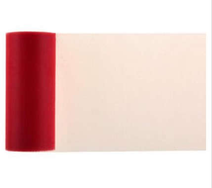 Dekoband Tüllrolle, rot - 20m