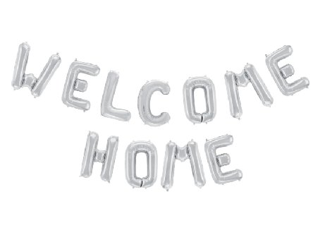 Welcome Home Folienballon Schriftzug Welcome Home Folienballon Schriftzug