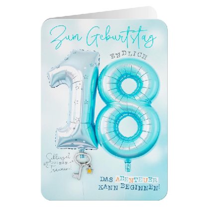 Glückwunschkarte zum 18.Geburtstag