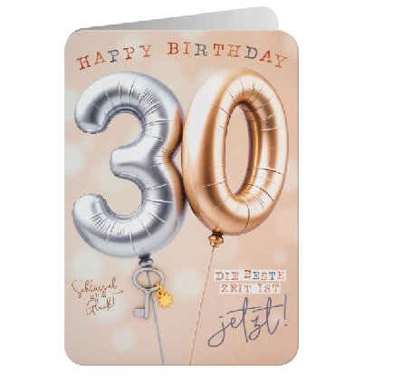Glückwunschkarte zum 30.Geburtstag
