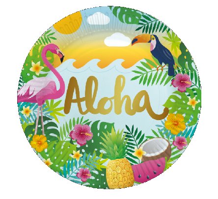 Aloha Pappteller, 8 Stück