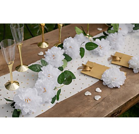 Pfingstrosengirlande weiß, 140 cm