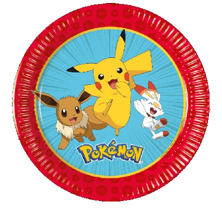 Pokemon Pappteller 20 cm, 8 Stück Pokemon Pappteller 20 cm, 8 Stück
