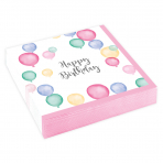 Servietten Happy Birthday Pastellfarben, 25 cm