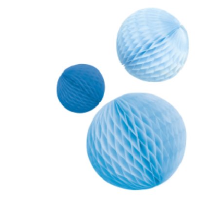 Wabenball Dekorationen Blau, 3 Stück