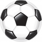 Teller Fußball, 10 Stück - 23 cm