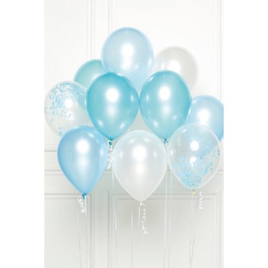 Luftballon hellblau Bouquet - 10 tlg.