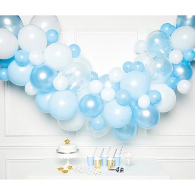 Ballongirlande hellblau weiss