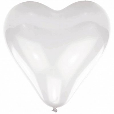 Herzluftballons, weiß je 40 cm, 10 Stück