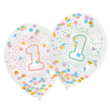 Luftballons zum 1.Geburtstag mit Konfetti