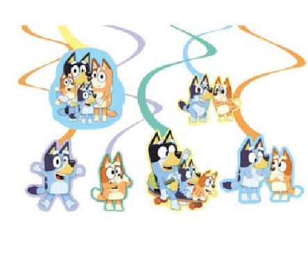 Bluey Deko Swirl Girlanden, 6 Stück