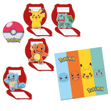 Pokemon Einladungskarten, 8 Stück