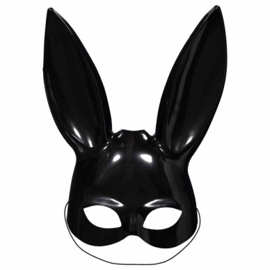 Halbmaske Hase, schwarz