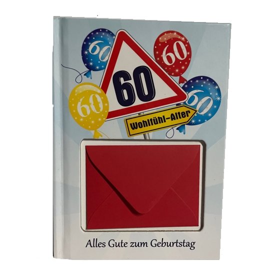 Geburtstagsgeld Buch Zahl 60 mit Geldbrief