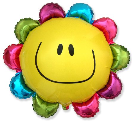 Folienballon Blume mit Gesicht Folienballon Blume mit Gesicht