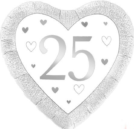Folienballon Zahl 25, silber