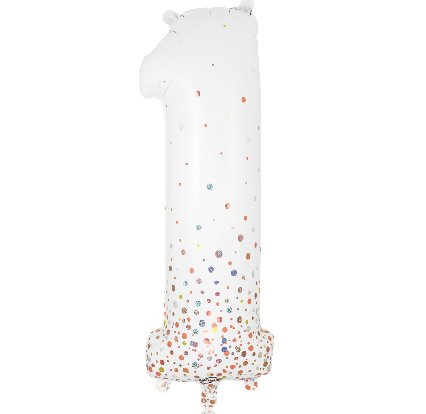 Folienballon Zahl 1 Sparkling Holo Rose Gold
