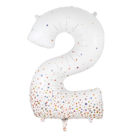 Folienballon Zahl 2 Sparkling Holo Rose Gold
