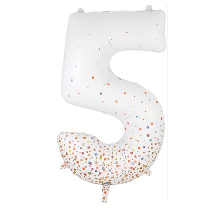 Folienballon Zahl 5 Sparkling Holo Rose Gold