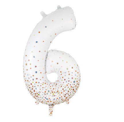 Folienballon Zahl 6 Sparkling Holo Rose Gold
